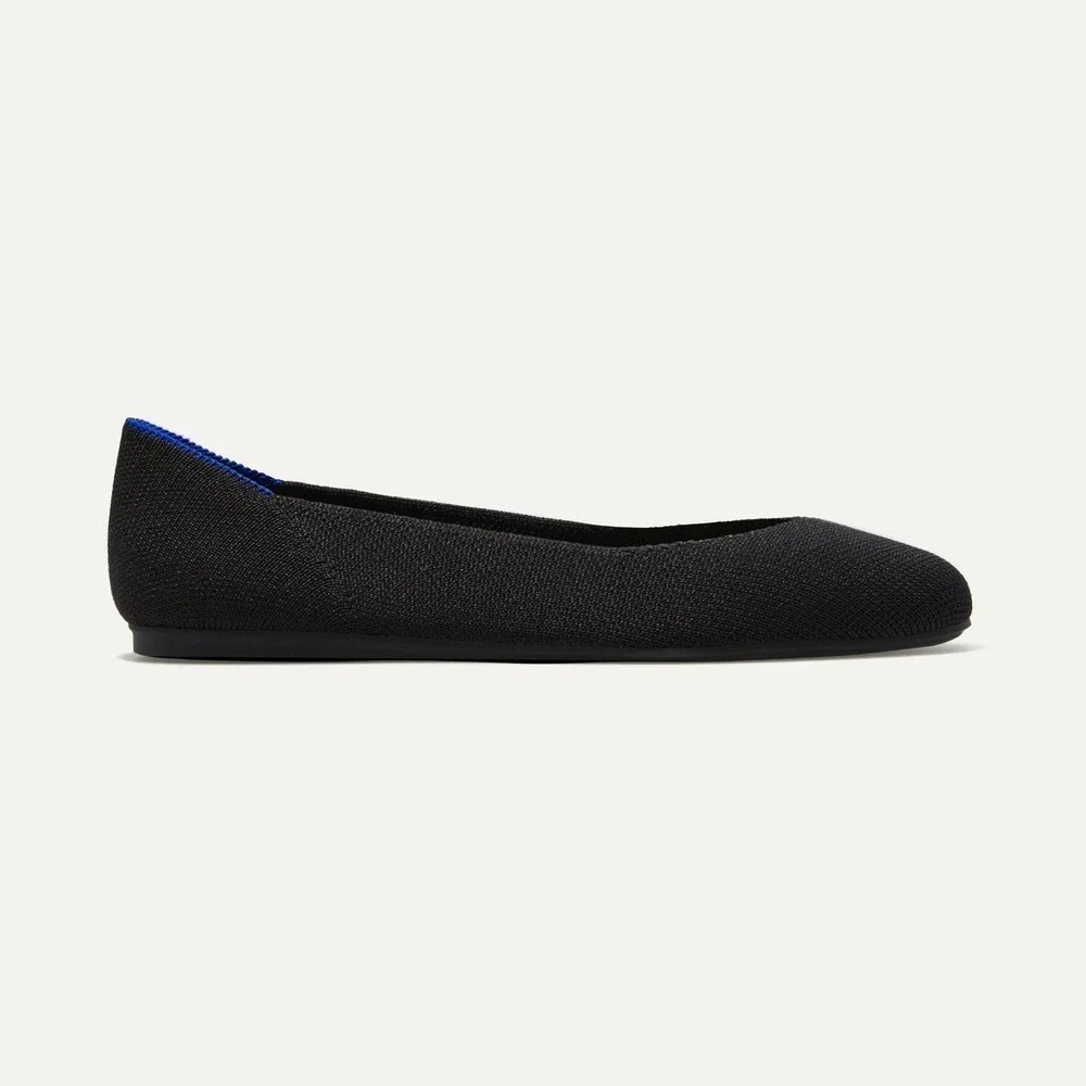 Rothy's Black Neutral The Square Flat Soft Classic Shoes Size 7.5 NWOB - Picture 4 of 13